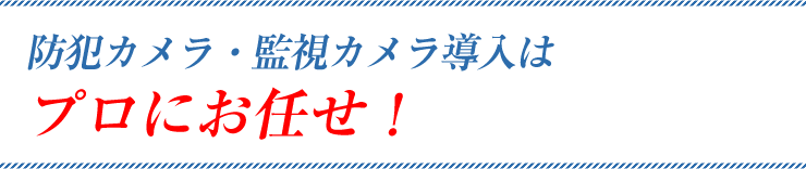 防犯カメラ・監視カメラ導入はプロにお任せ!